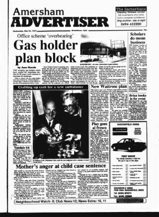 cover page of Amersham Advertiser published on May 22, 1991