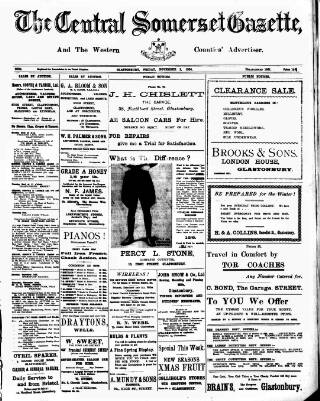 cover page of Central Somerset Gazette published on November 2, 1934