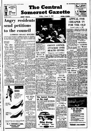 cover page of Central Somerset Gazette published on August 2, 1968