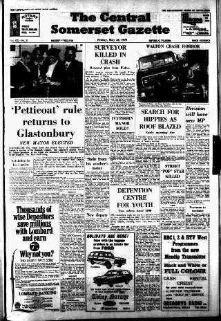 cover page of Central Somerset Gazette published on May 22, 1970
