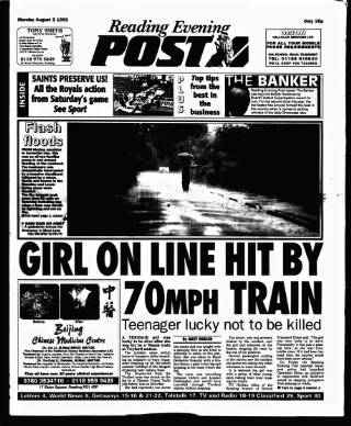 cover page of Reading Evening Post published on August 2, 1999