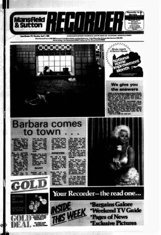 cover page of Mansfield & Sutton Recorder published on April 1, 1982