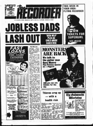 cover page of Mansfield & Sutton Recorder published on August 2, 1984