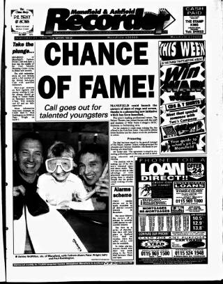 cover page of Mansfield & Sutton Recorder published on September 21, 1995