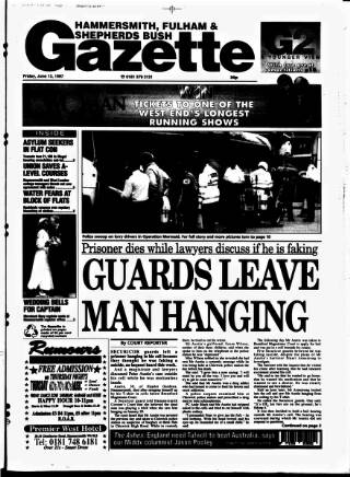 cover page of Hammersmith & Shepherds Bush Gazette published on June 13, 1997