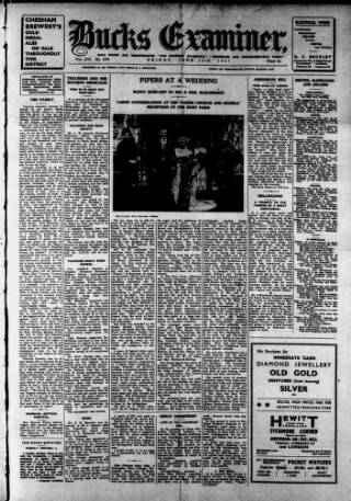 cover page of Buckinghamshire Examiner published on June 13, 1947