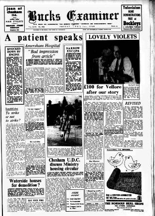 cover page of Buckinghamshire Examiner published on April 1, 1960