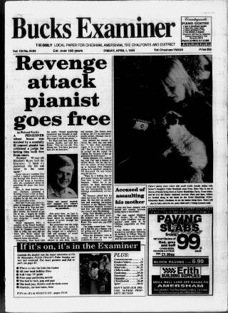 cover page of Buckinghamshire Examiner published on April 1, 1994