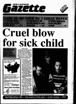 cover page of Hayes & Harlington Gazette published on November 2, 1988