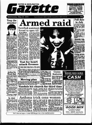 cover page of Hayes & Harlington Gazette published on May 22, 1991