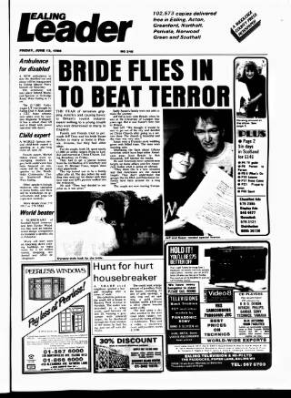 cover page of Ealing Leader published on June 13, 1986