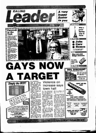 cover page of Ealing Leader published on April 1, 1988