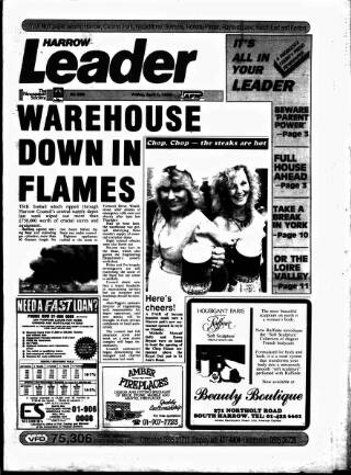 cover page of Harrow Leader published on April 1, 1988