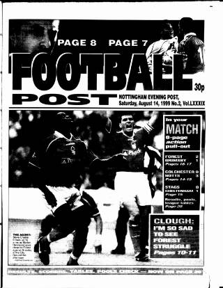 cover page of Football Post (Nottingham) published on August 14, 1999
