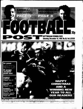 cover page of Football Post (Nottingham) published on December 18, 1999