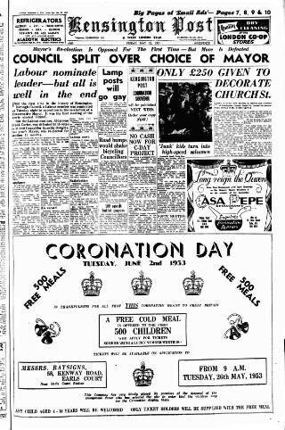 cover page of Kensington Post published on May 22, 1953