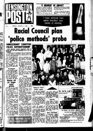 cover page of Kensington Post published on August 2, 1968