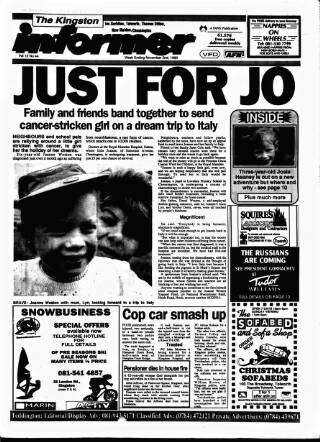 cover page of Kingston Informer published on November 2, 1990