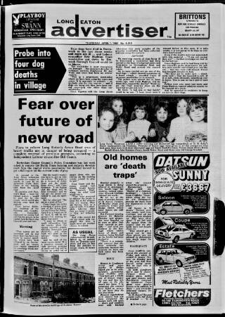 cover page of Long Eaton Advertiser published on April 1, 1982