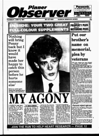 cover page of Pinner Observer published on June 13, 1991