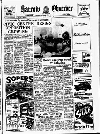cover page of Harrow Observer published on August 2, 1962