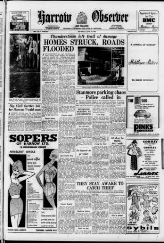 cover page of Harrow Observer published on June 13, 1963