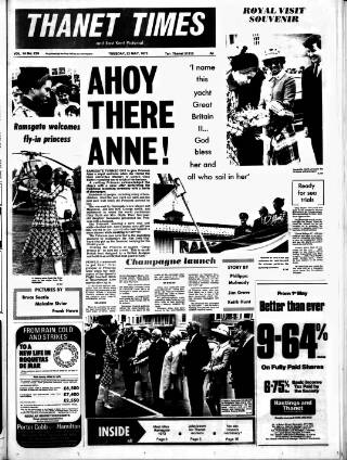 cover page of Thanet Times published on May 22, 1973