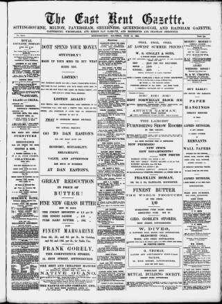 cover page of East Kent Gazette published on June 13, 1903