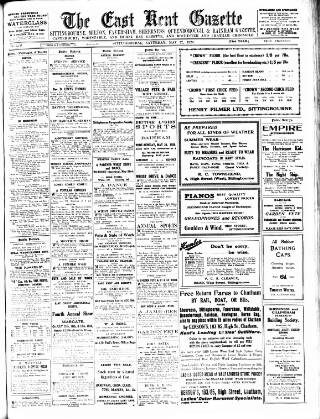 cover page of East Kent Gazette published on May 22, 1926