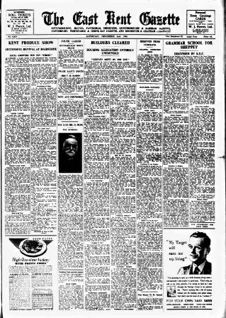 cover page of East Kent Gazette published on November 2, 1946