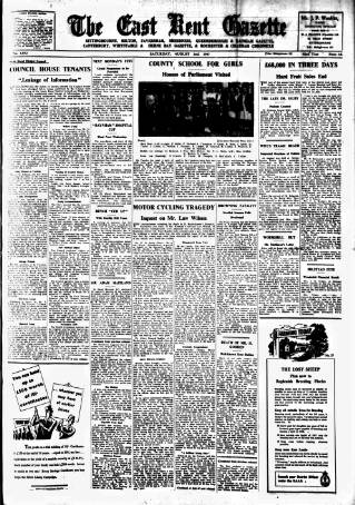cover page of East Kent Gazette published on August 2, 1947