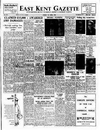 cover page of East Kent Gazette published on April 1, 1955