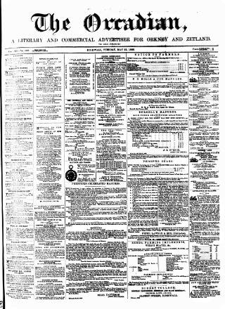 cover page of Orcadian published on May 22, 1866