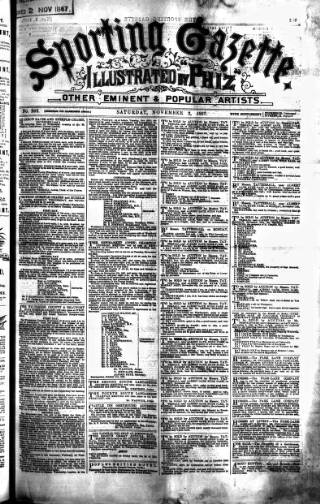 cover page of Sporting Gazette published on November 2, 1867