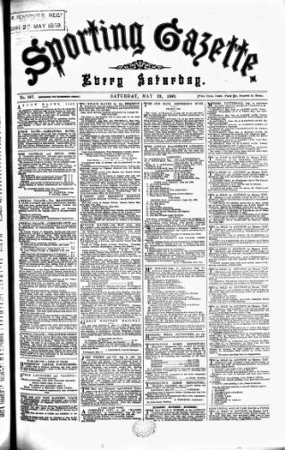 cover page of Sporting Gazette published on May 22, 1869