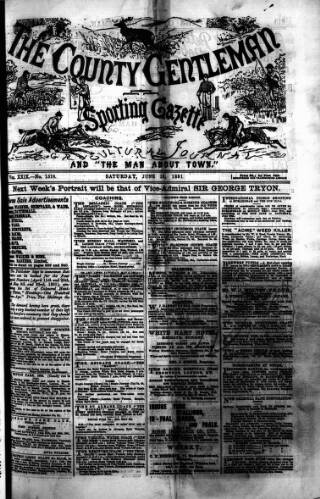 cover page of Sporting Gazette published on June 13, 1891