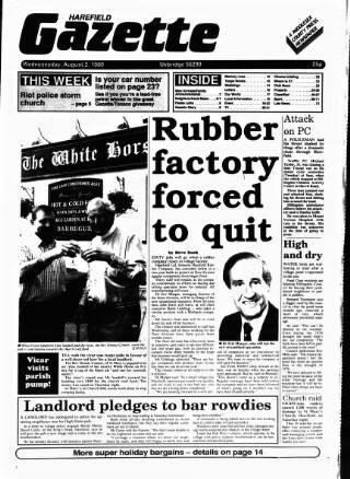 cover page of Harefield Gazette published on August 2, 1989