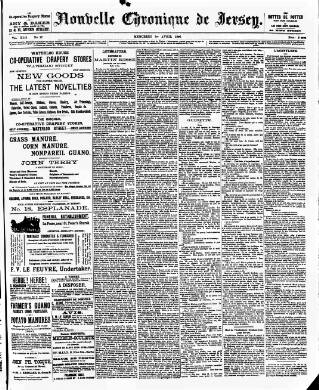 cover page of Nouvelle Chronique de Jersey published on April 1, 1896