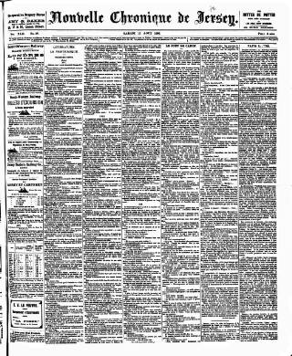 cover page of Nouvelle Chronique de Jersey published on August 15, 1896