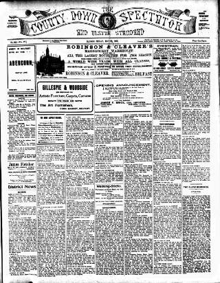cover page of County Down Spectator and Ulster Standard published on May 22, 1908