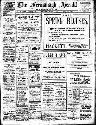 cover page of Fermanagh Herald published on April 1, 1911