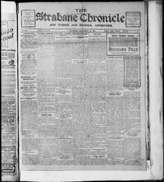 cover page of Strabane Chronicle published on September 28, 1918