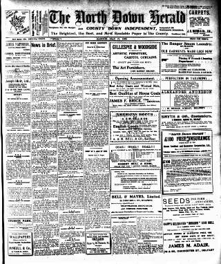 cover page of North Down Herald and County Down Independent published on May 22, 1908