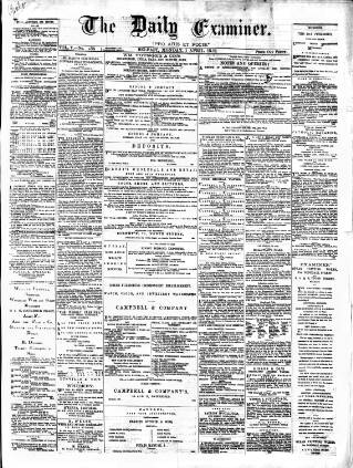 cover page of Ulster Examiner and Northern Star published on April 1, 1872
