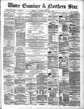 cover page of Ulster Examiner and Northern Star published on May 22, 1873