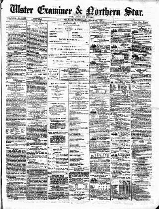 cover page of Ulster Examiner and Northern Star published on June 13, 1874