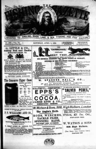 cover page of Fishing Gazette published on April 1, 1882