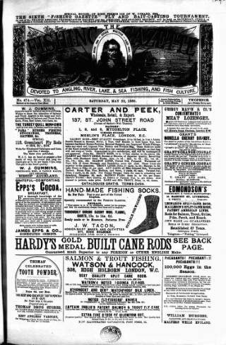 cover page of Fishing Gazette published on May 22, 1886