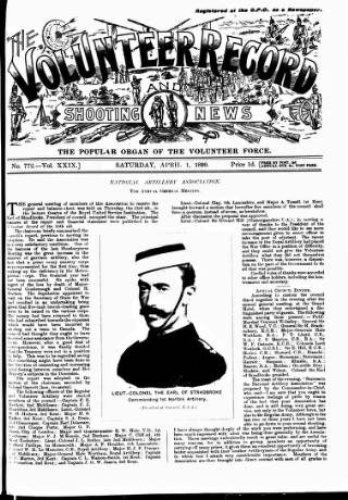 cover page of Volunteer Record & Shooting News published on April 1, 1899