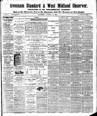 cover page of Evesham Standard & West Midland Observer published on August 2, 1902